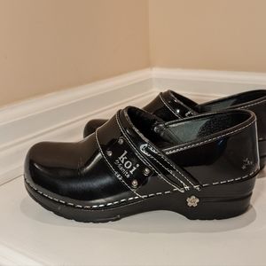 Black patent womens professional clog/nurses clog KOI by Sanita